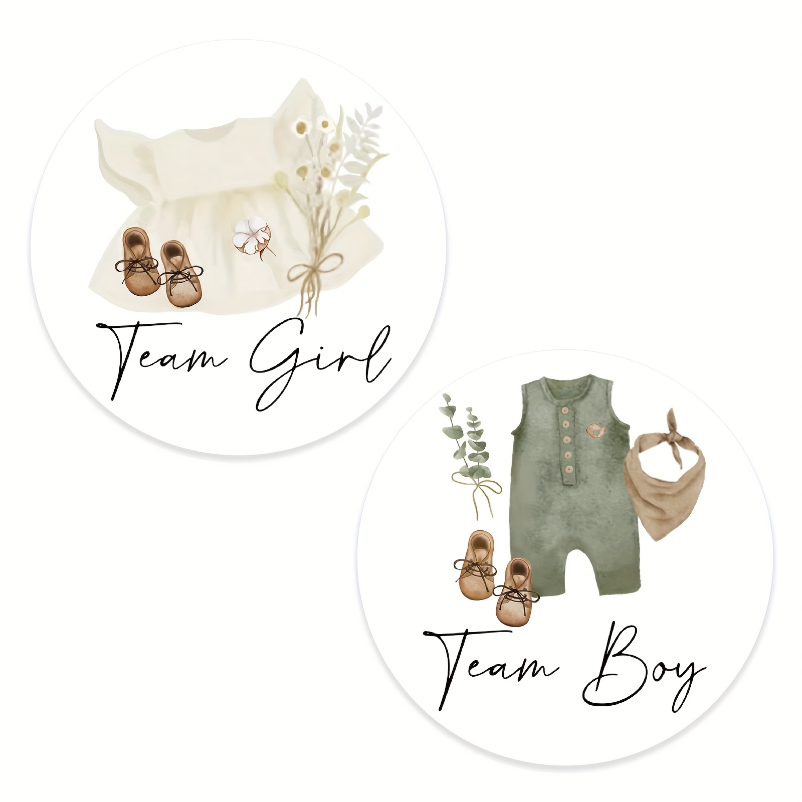 E-shop 80 Stück Gender Reveal Papier Aufkleber Onesies Abziehbilder Team Männer Oder Frauen Selbstklebende Aufkleber für Geschenk Dusche Karten