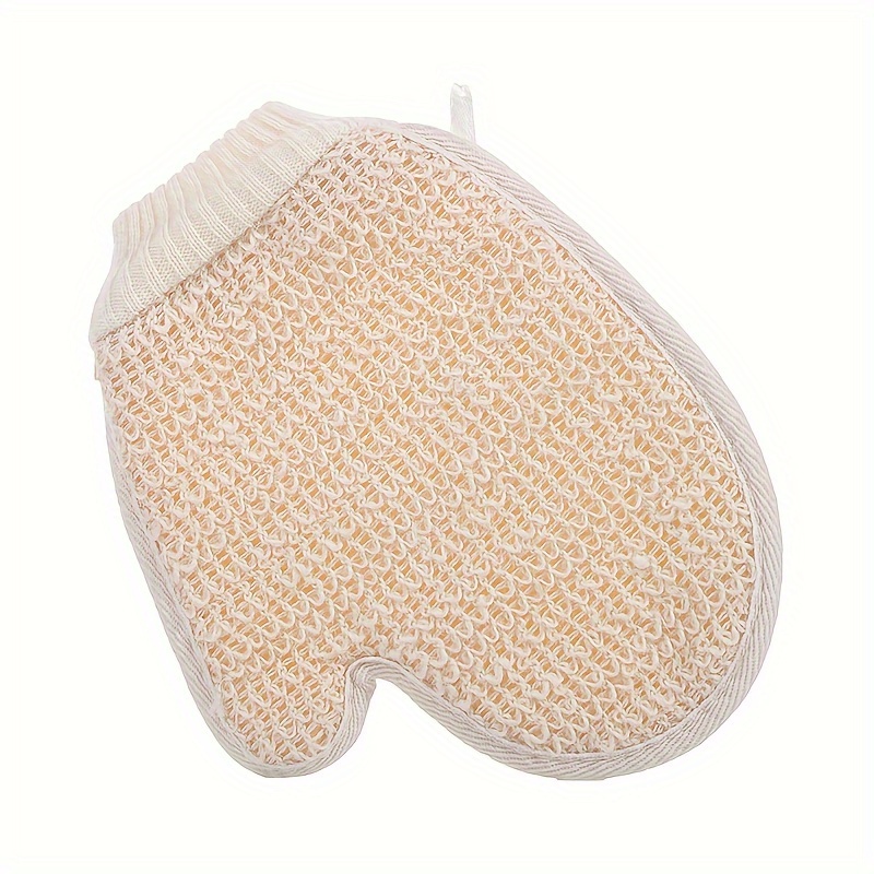 Image of Hypoallergenic Sisal Bath Gloves, Stain-resistant Solid Color, Double-sided Use, Soft Scrubbing Shower Mitts For Bathing And Exfoliation