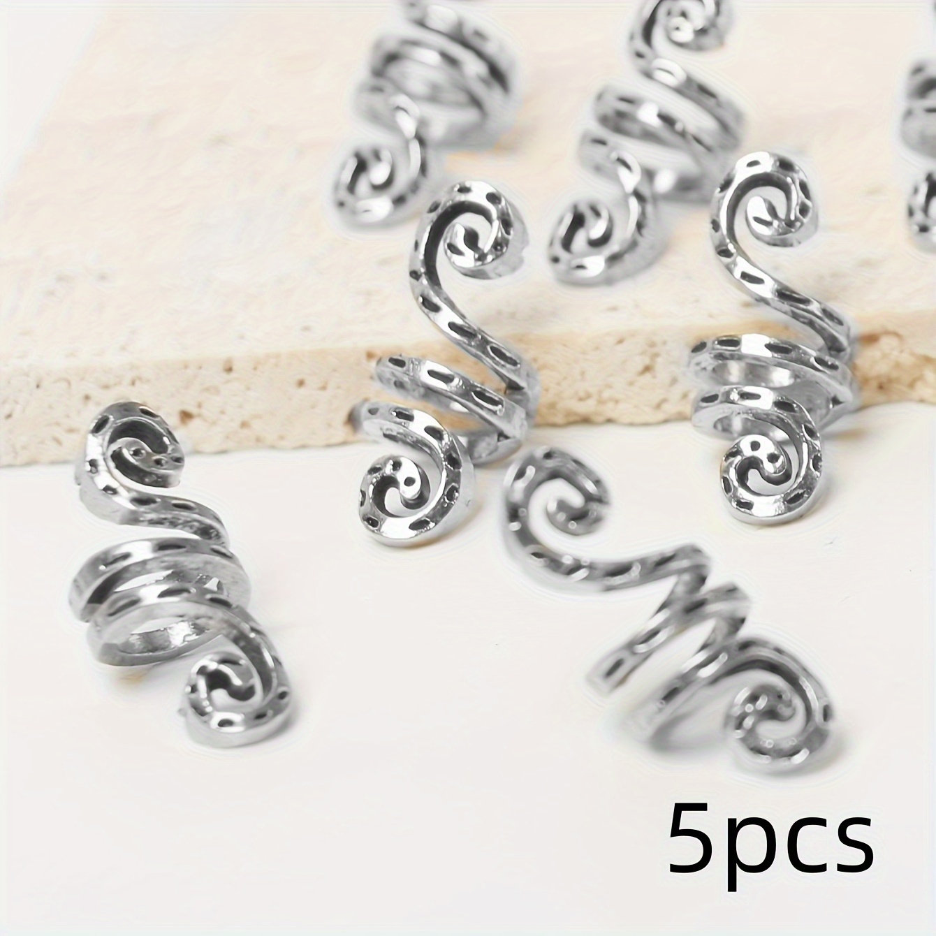 Image of 5pcs Irish Hair Ring For Wigs And Dreadlocks - Vintage Dreadlock Hair Braid Hair Clip With Stylish Design