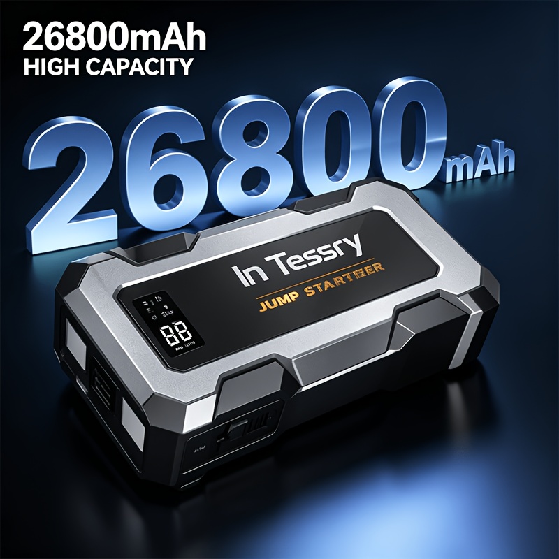 TEMU Portable 9000a Mobile Power Bank And Emergency Starter, Supports Fast Charging, Car Emergency Power Supply, Emergency Power Light, Equipped With