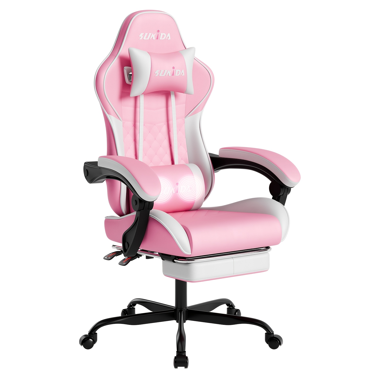 Ergonomic Video Gaming Chair Gaming Computer Chair Racing Chair Adult Gaming Chair Lumbar Support Computer Gaming Chair Swivel Height Adjustable Headrest Backrest