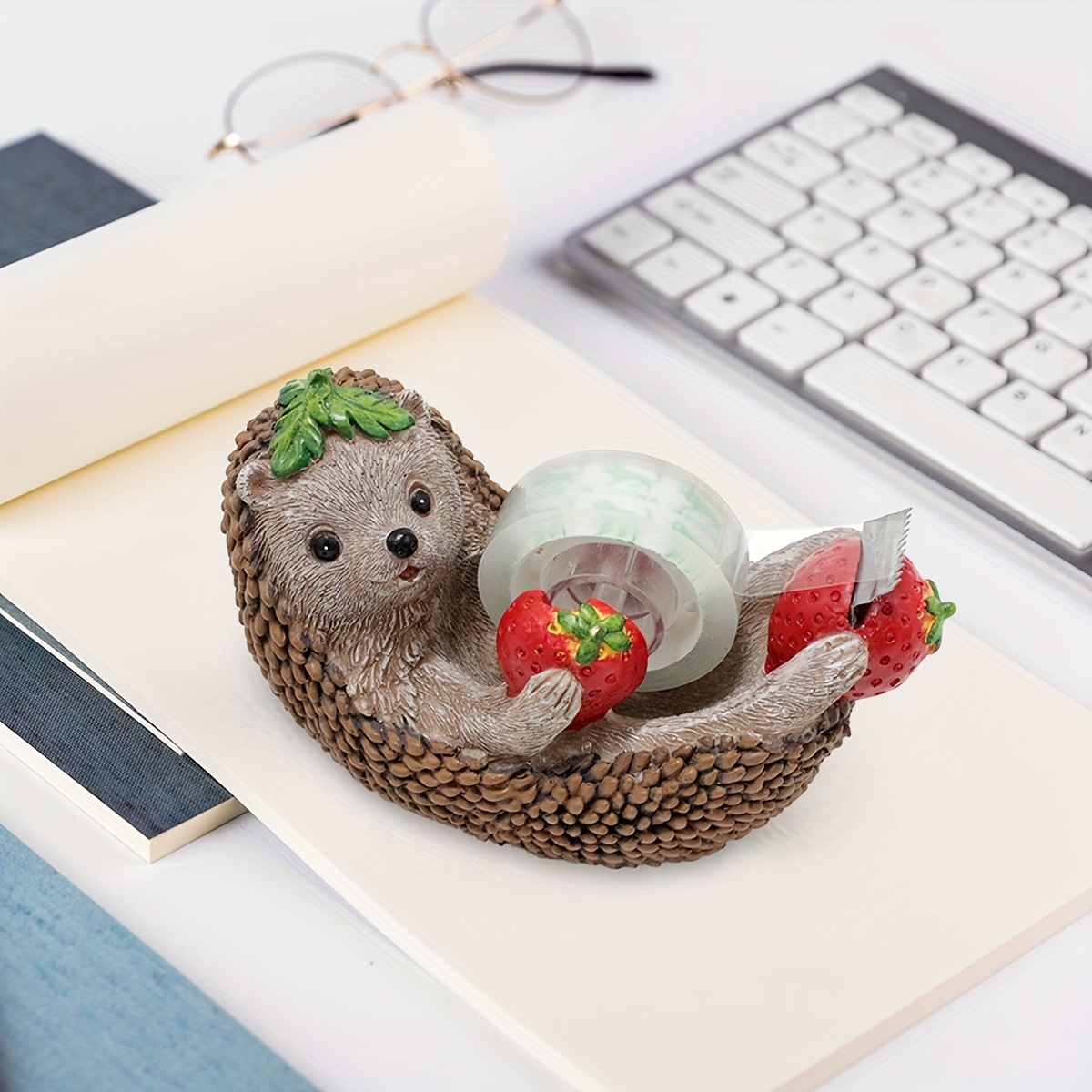 1pc Hedgehog Tape Holder Cutter, Home And Office Decoration, Desktop Stationery, Animal Model Ornament