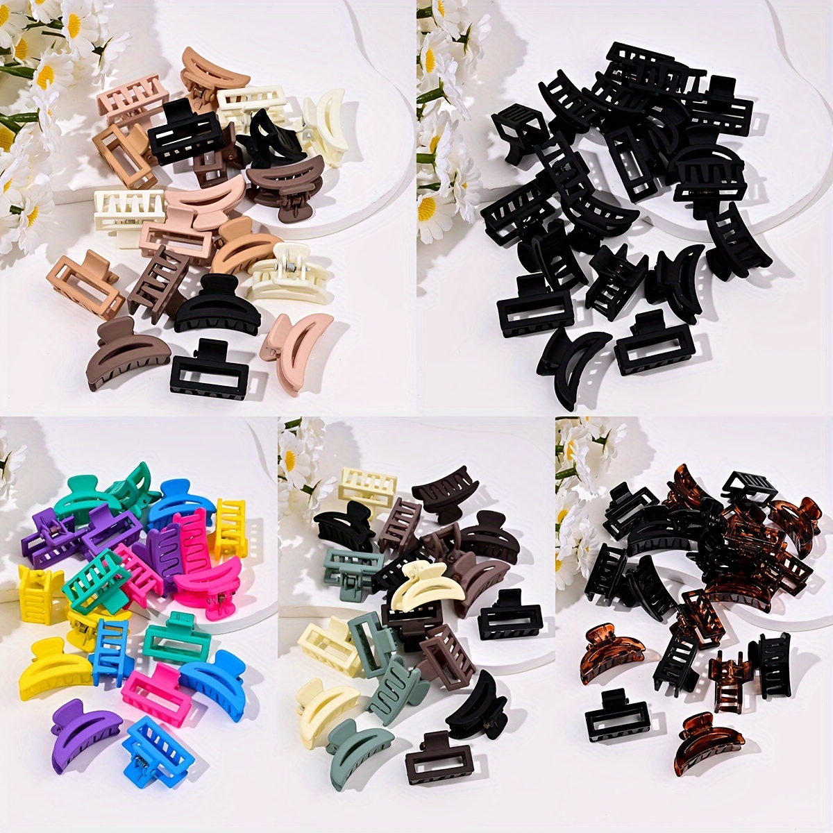 

20pcs Leopard Print Hair Claw Set - Cute & Hair Accessories For Women, Assorted Colors