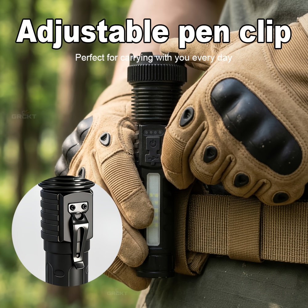 XHP360 High-Power Flashlight with Multi-Color Ambient Side Light