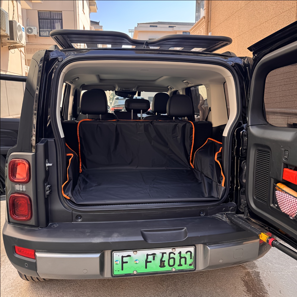 Car Trunk Mat With Orange -durable Pet Seat Cover, Suitable For Cars, Suvs And Trucks-preventing Dirt, And Scratches, Pet Car Accessories | Vibrant | Protective Car Carpet