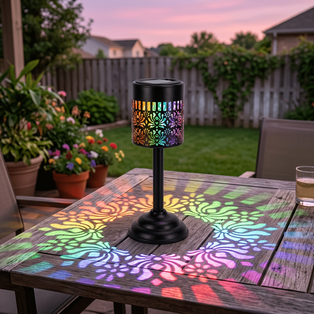 Image of Colorful Solar Led Outdoor Lighting | Peony Shaped Desk Lamp, Suitable For Outdoor Courtyards And Gardens, , , Solar Energy, Is For ! Decorative Lights For Halloween And Christmas