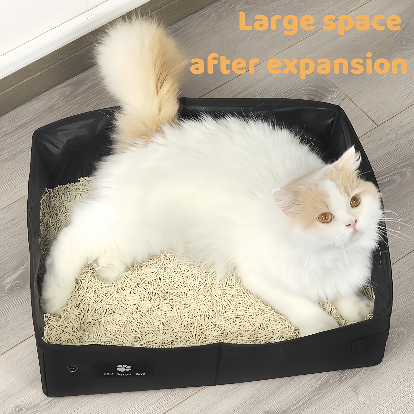 rectangle pe portable cat litter box leak proof collapsible - Temu