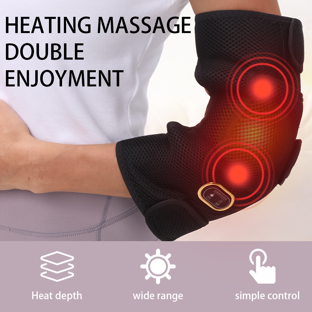 Heated Elbow Massager USB Power Elbow Pad Portable Protector Joint Massage for Relaxation Warmth Unisex Father's Day Gift