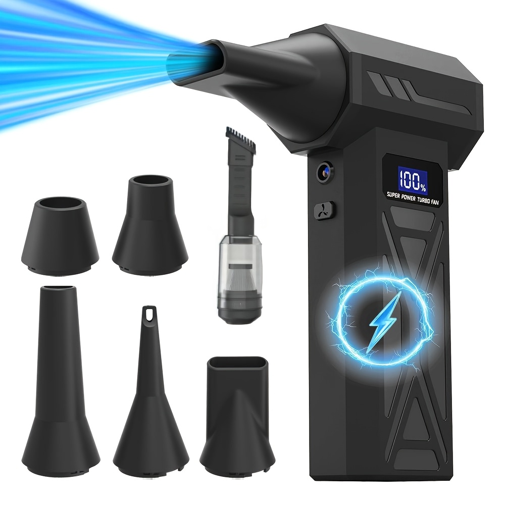 2 in 1 electric handheld dust collector with powerful suction blow function 360 versatile cleaning tool for home car office electronics lightweight cordless rechargeable 2 speed   ideal for pet  