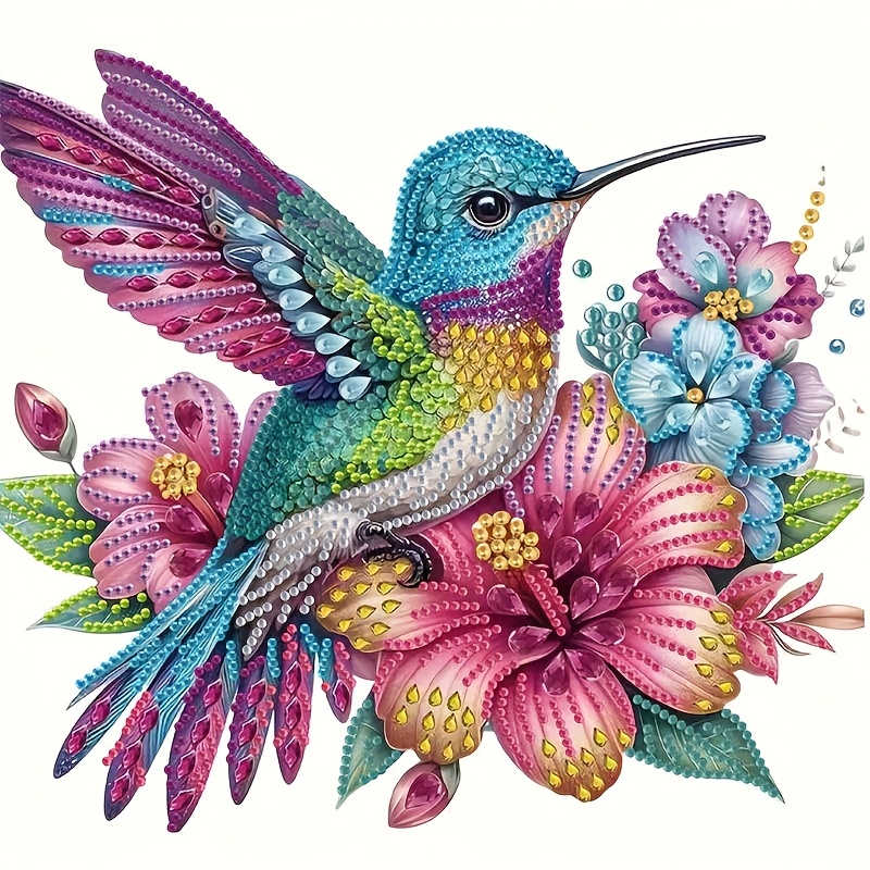 1pc diy 5d irregular shaped   painting kit self designed bird and flower pattern suitable for wall decoration living room hanging ornament beginner adult gift