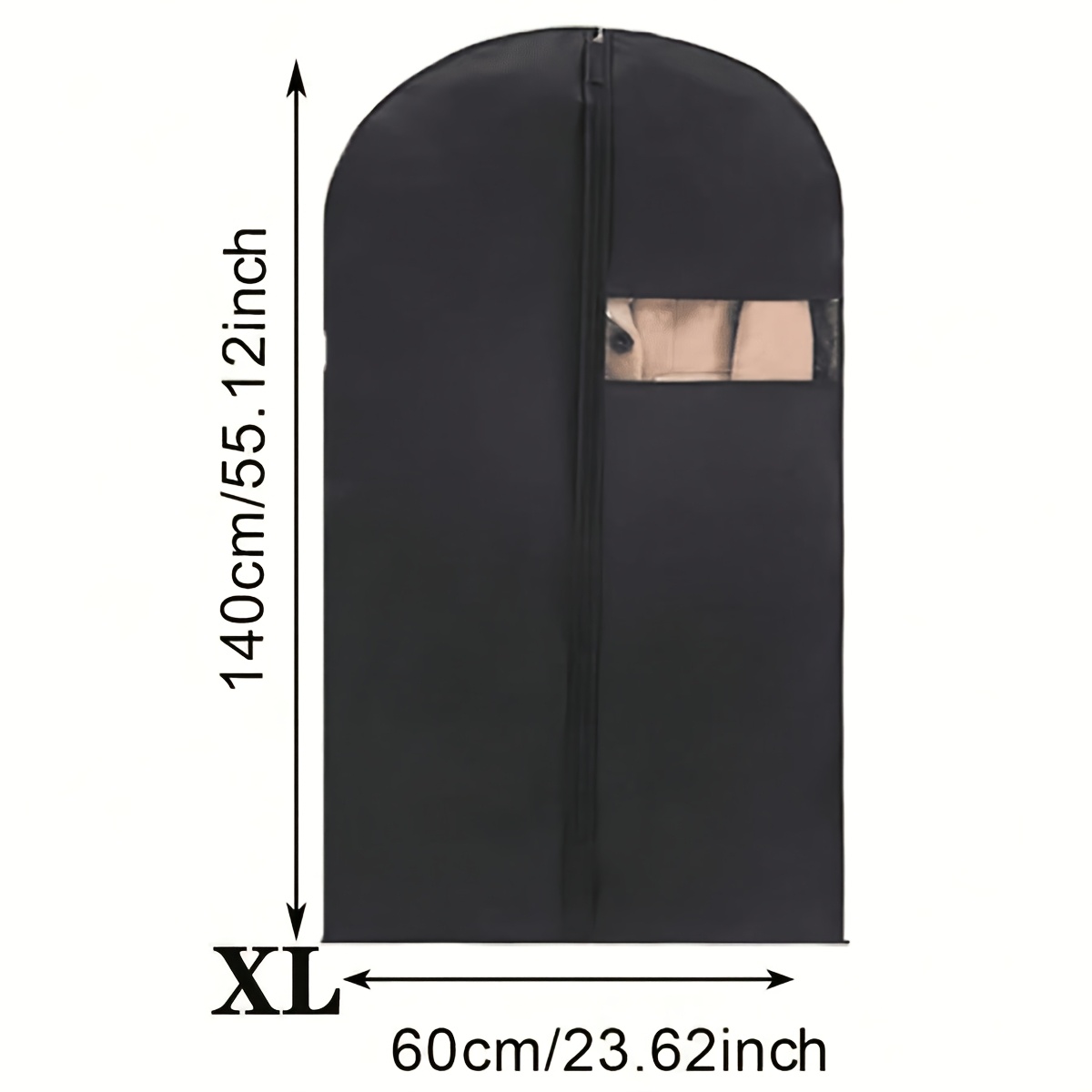 Image of 2pcs Peva Garment Dust Covers, Suit Bags And Dress Hangers, Dust-proof With Zipper Hanging Garment Storage Covers, (60 X 80/100/120/140 Cm) Suitable For Shirts, Suits, Coats, Long Dresses, Etc