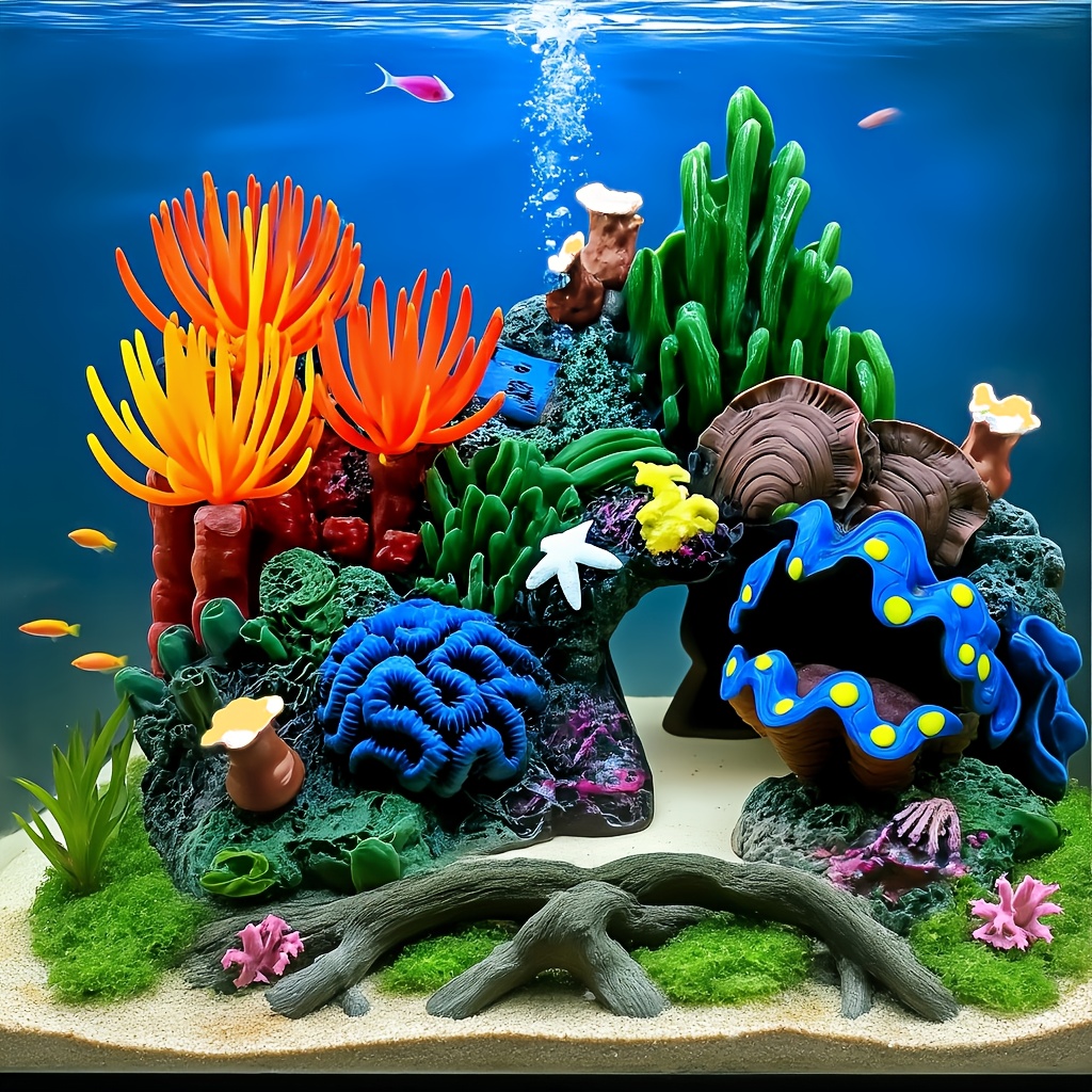 1 stück künstliches korallenriff aquarium deko fischbecken