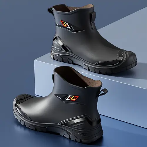 outdoor casual lightweight flat bottomed comfortable and fashionable short tube mens waterproof shoes