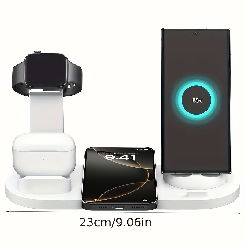 شاحن لاسلكي 3 في 1 لأجهزة متعددة، محطة شحن لاسلكي عالية السرعة للمنزل والمكتب، لأجهزة iphone 16/15/14/13/12/11/pro/max/mini/xr/xs/x/8، لأجهزة for 2 pro/4، لهواتف samsung، لهواتف google
