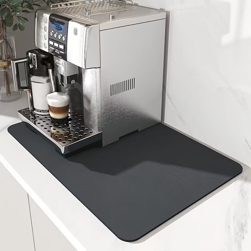 

Large Washable Coffee Machine Mat, Water-absorbent Drying Place Mat For Dishes, Anti-slip Bar Drain Pad, Kitchen Counter Mat, Dining Table Mat, Anti-bacterial Polyester Rectangle Non-woven Mat