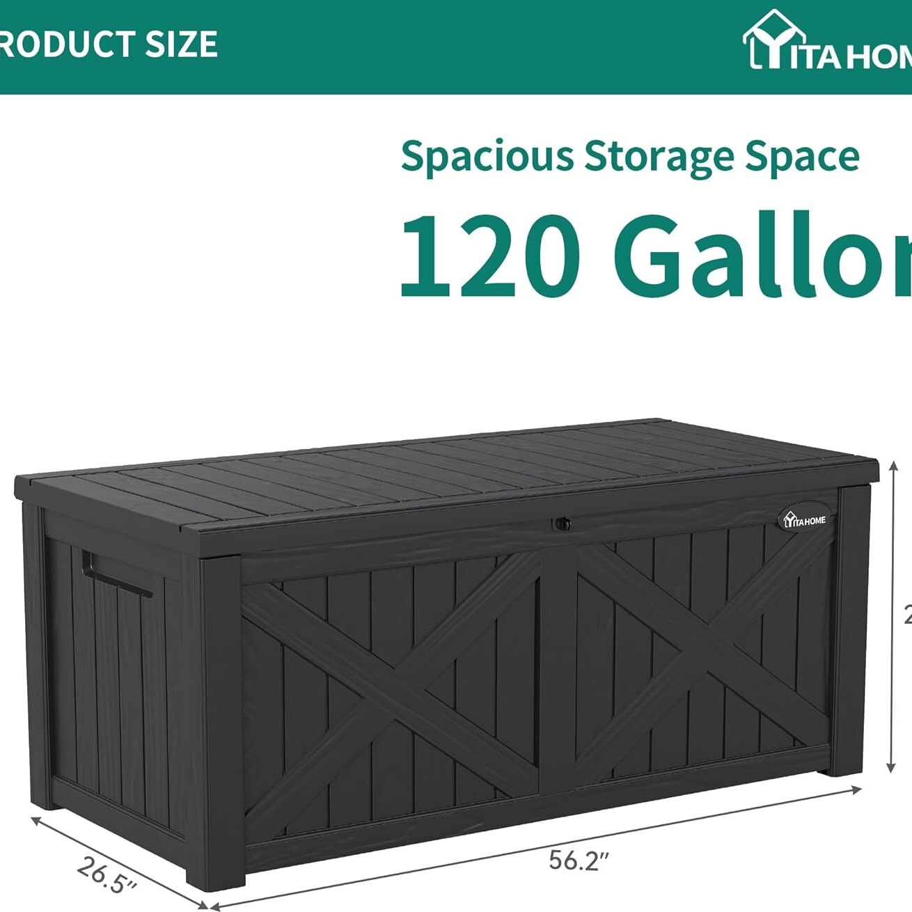 303/ 450l Large Outdoor Deck Box With X- Front, Resin Storage Bench, Lockable Garden Storage Box For Patio Cushions, Pool Accessories & Garden Tools