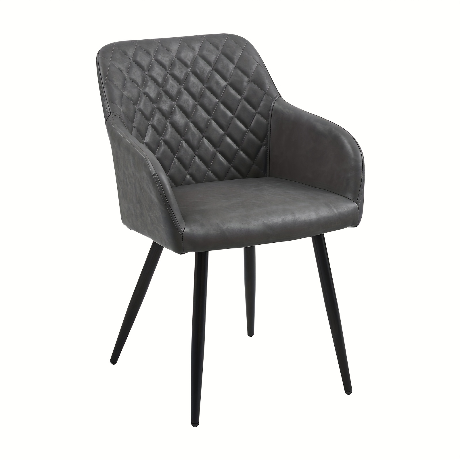 Image of Armchair For Featuring Faux Leather Upholstery, Cushioned Seat, And Metal Legs, Suitable For Kitchen, Lounge, Living Room, Bedroom, Or Reception Areas