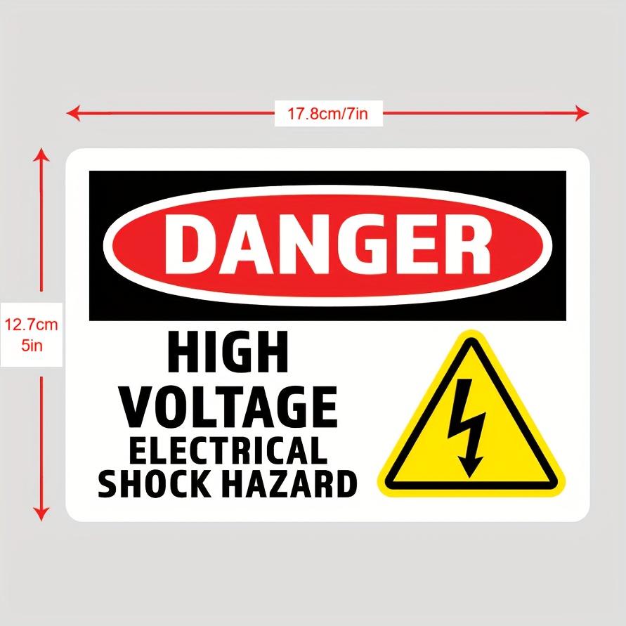 TEMU 2 Sheets/pack, 5x7 Inches, Hazard Warning Stickers, Self-adhesive Warning Labels