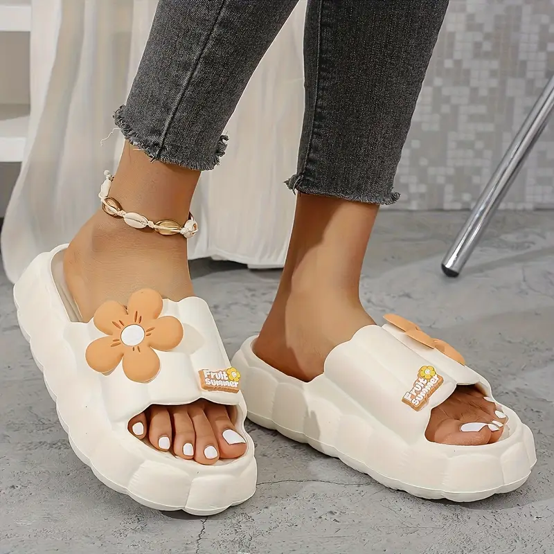 womens summer sunflower decor sandals lightweight comfortable indoor outdoor slippers with eva thick sole non slip breathable and versatile design for daily wear gifts and vacation use footwear floral sandals evasole Product details 4