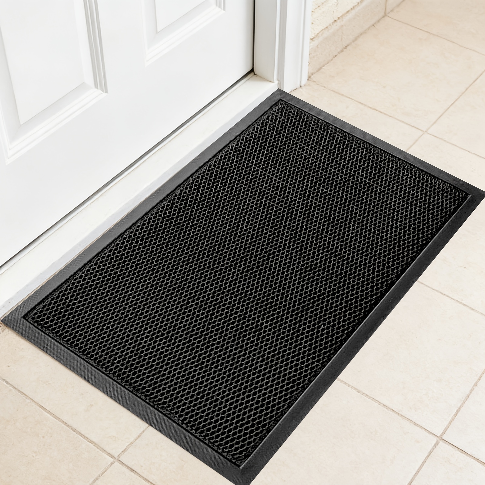 TEMU Heavy Duty Mesh Entrance Doormat, Elastic Mesh Door Mat, Outdoor Front Door Mat, Mud Dirt Scraping Floor Mat, For Home Porch Patio Back Entry,
