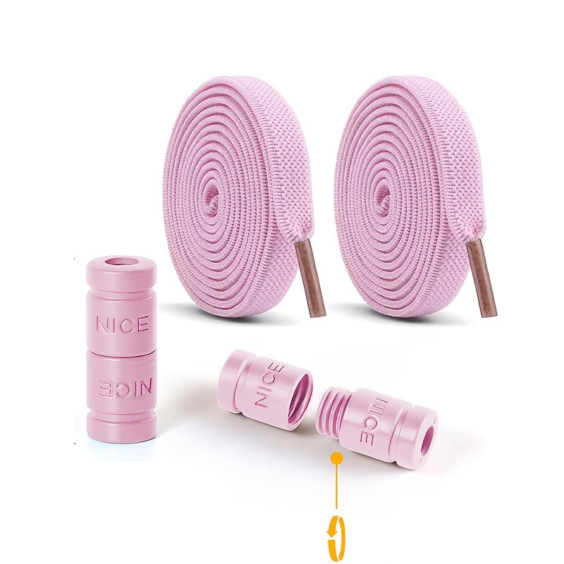 TEMU 1 Paire de Lacets Élastiques à Bouton de Mode Anti-Dérapants Nœud, Lacets Plats Plus Larges de 0,8 cm, Adaptés aux Chaussures Décontractées et