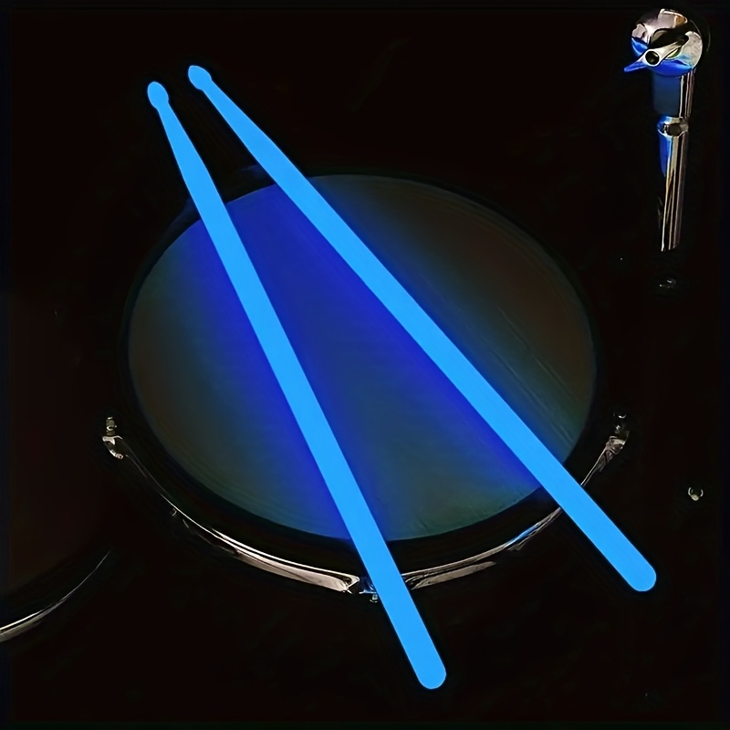 5A Batería Fluorescente - Cabeza de Batería con Color Neón y Luz en la Oscuridad con 5 Tamaños Vibrantes (Blanco, Rosa, Azul, Verde, Morado) para Jazz y Bateristas Principiantes - Accesorios de Batería de Alta Calidad No Eléctricos, Accesorios de Batería, Batería Vibrante, Diseño Luz en la Oscuridad