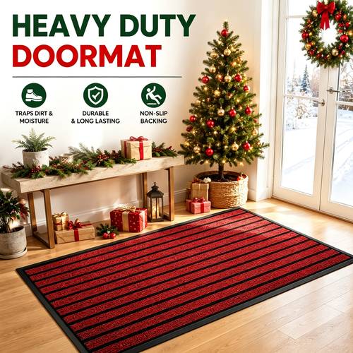 item picture durable rubber back door mat anti slip striped entrance door mat easy to clean dust collection floor blanket suitable for indoor and outdoor front door terrace kitchen and multi scene use
