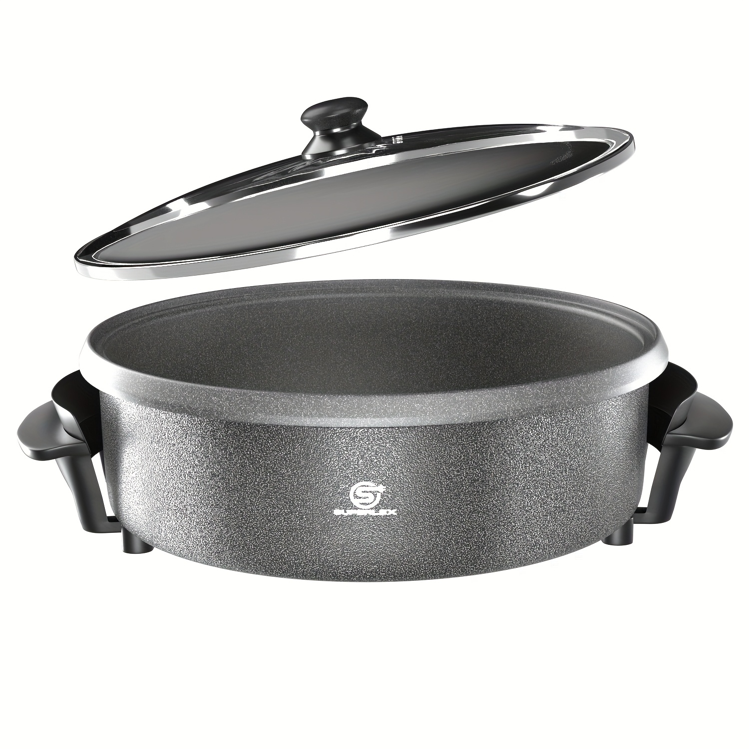 E-shop SUPERLEX 40X7Cm Multi Elektrische Pfanne | 1500W Antihaftbeschichtung Aluminiumplatte | Stahluntergrund | Gehärtetes Glasdeckel | Einstellbarer