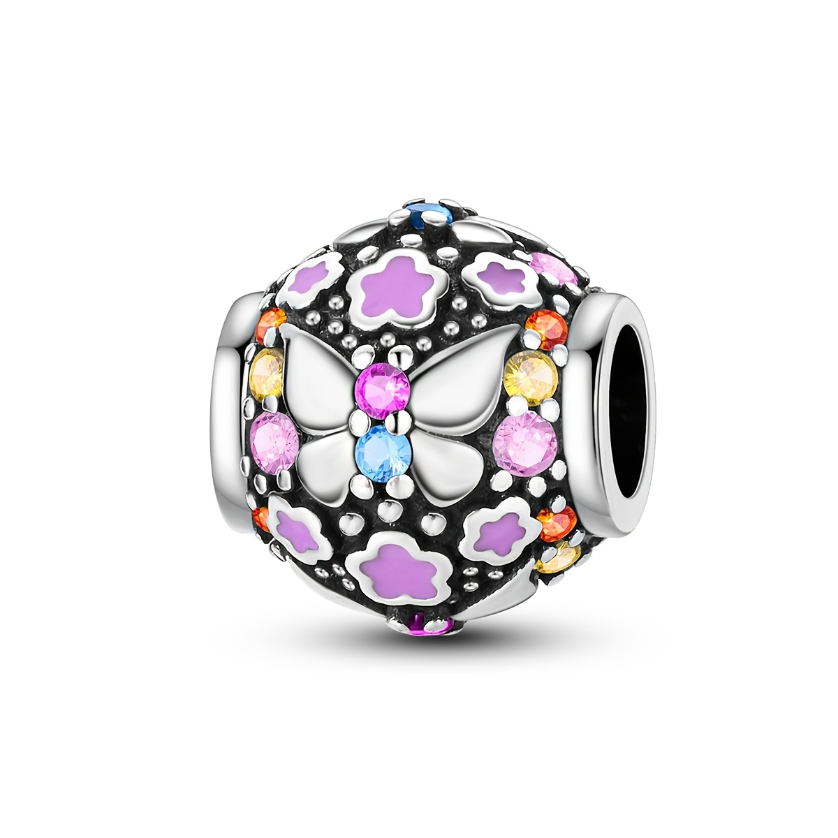 Image of 1pc Original 925 Sterling Silver Beads For Women Flower And Beads Jewelry Gifts Fits Original Bracelet & Necklace Diy Making