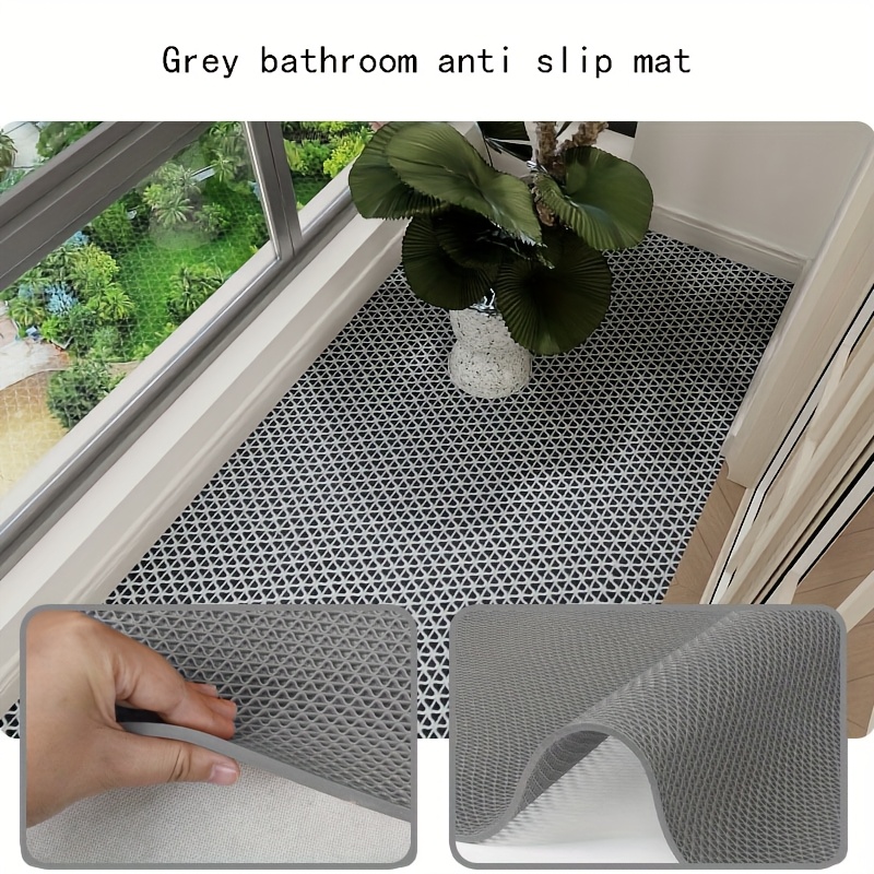 1pc 4 5mm thin pvc anti slip pad hollow non slip drainage mat for bathroom and kitchen machine made hand wash only rectangular shape high absorbency mat modern bath mat pvc construction bathroom mat Product details 6