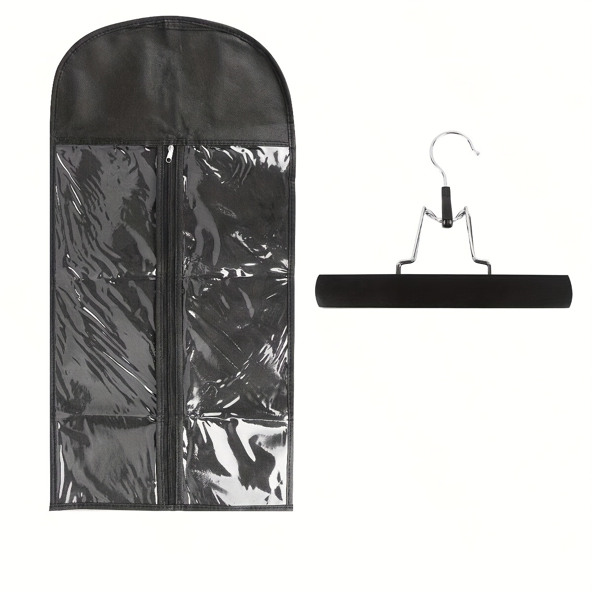 Image of A Set Of Hair Extension Hangers With A Storage Bag, Designed For Holding Hairpieces And Wigs For Organized Storage