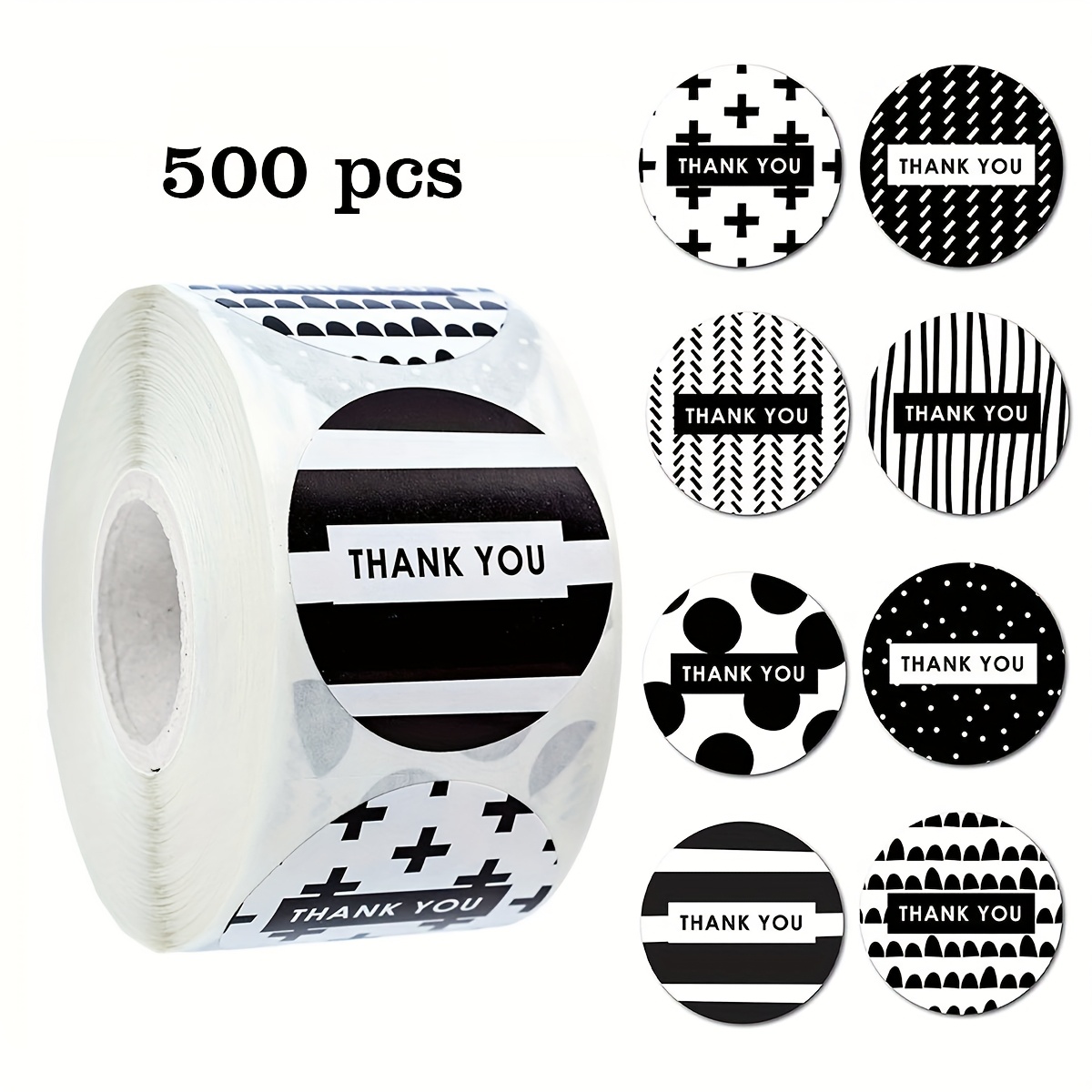 500pcs/roll Round Envelope Thank You Sticker Thank You Sticker Gift Box Seal Sticker