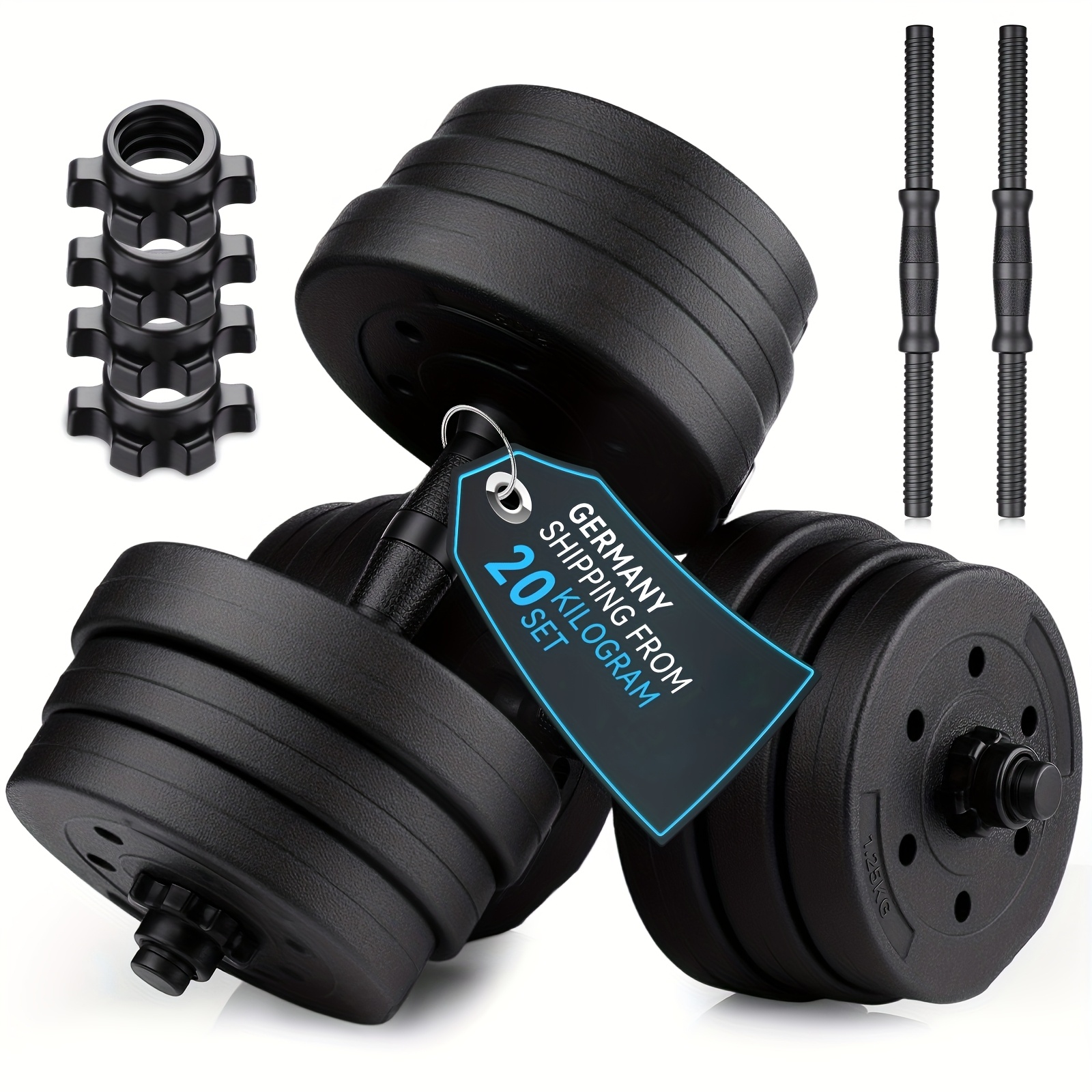 Image of Adjustable Dumbbell Set, 20kg Dumbbell, Home Gym Weightsbarbell And Dumbbell Set, Strength Training Weights, Fitness Dumbbells, Arm Workout Weights, Barbell Connectordumbbell Set