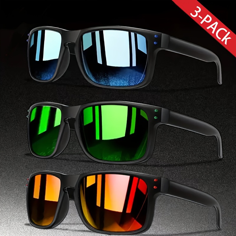 

3pcs Outdoor Glasses For Hiking And Fishing, Polarized Tac Lens, Colorful Frame, Sports Style