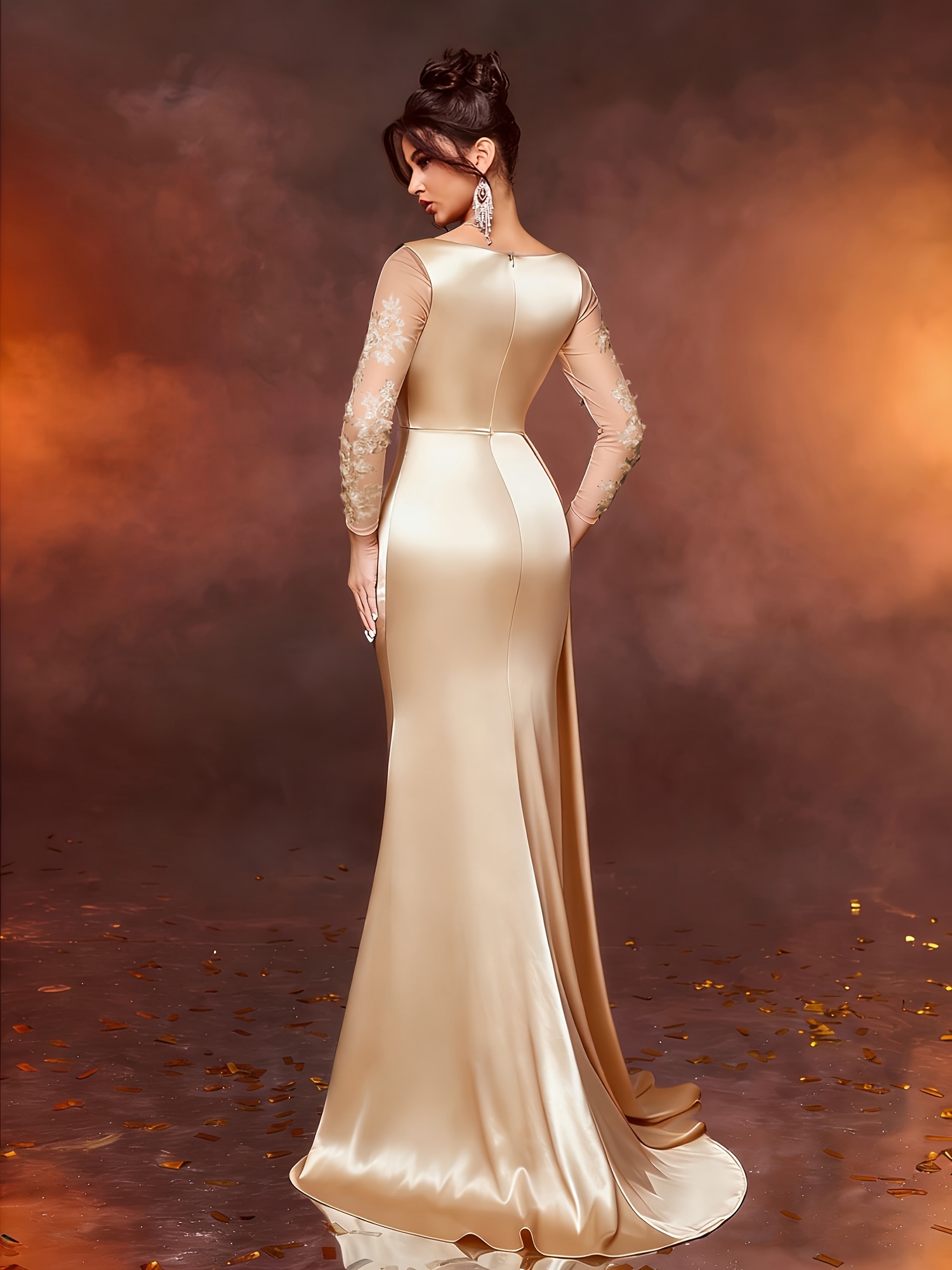 white christmas dresses Bronze Spangles Sequins Dress main image 0