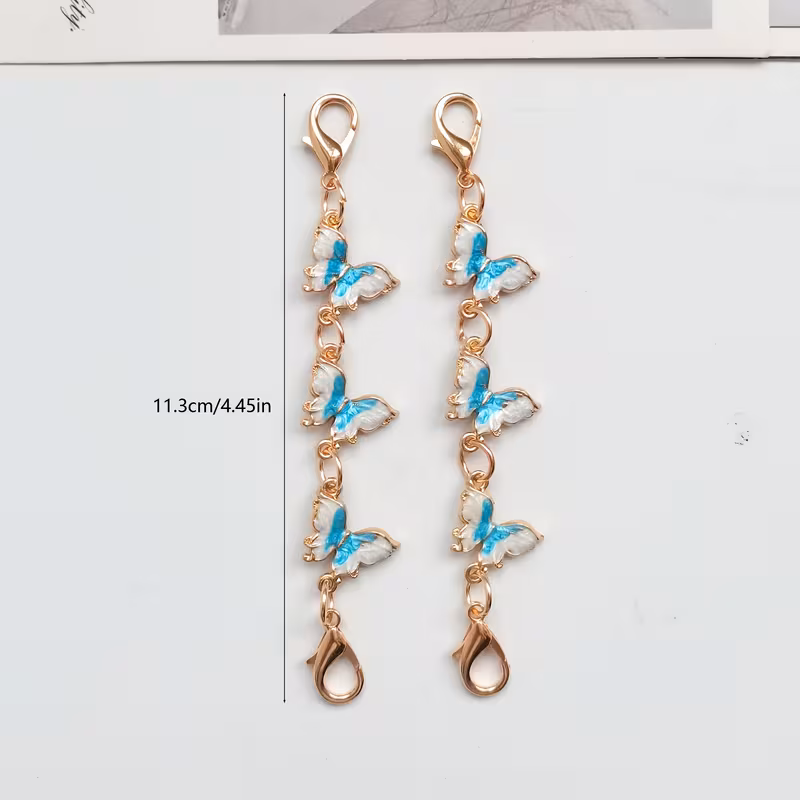 2pcs new fashionable and exquisite alloy purple small lobster clasp decorative shoe chains suitable for canvas shoes sneakers casual shoes platform shoes a fun decoration to Product details 3