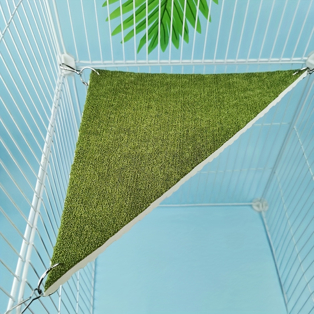 Small Animal Pet Comfortable Triangular Hammock Parrot Bird Triangular Swing Perch Hanging Bed Cage Accessory Suitable For Parrots Birds Hamsters Small Animals