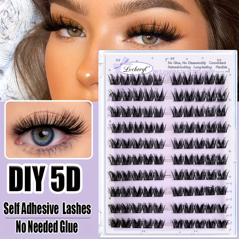 100 Cluster 8-13mm D Lashes, Glue False Eyelashes, With Glue,self-adhesive Lashes,wispy Soft Cluster Lashes Thin Band Natural False Eyelashes