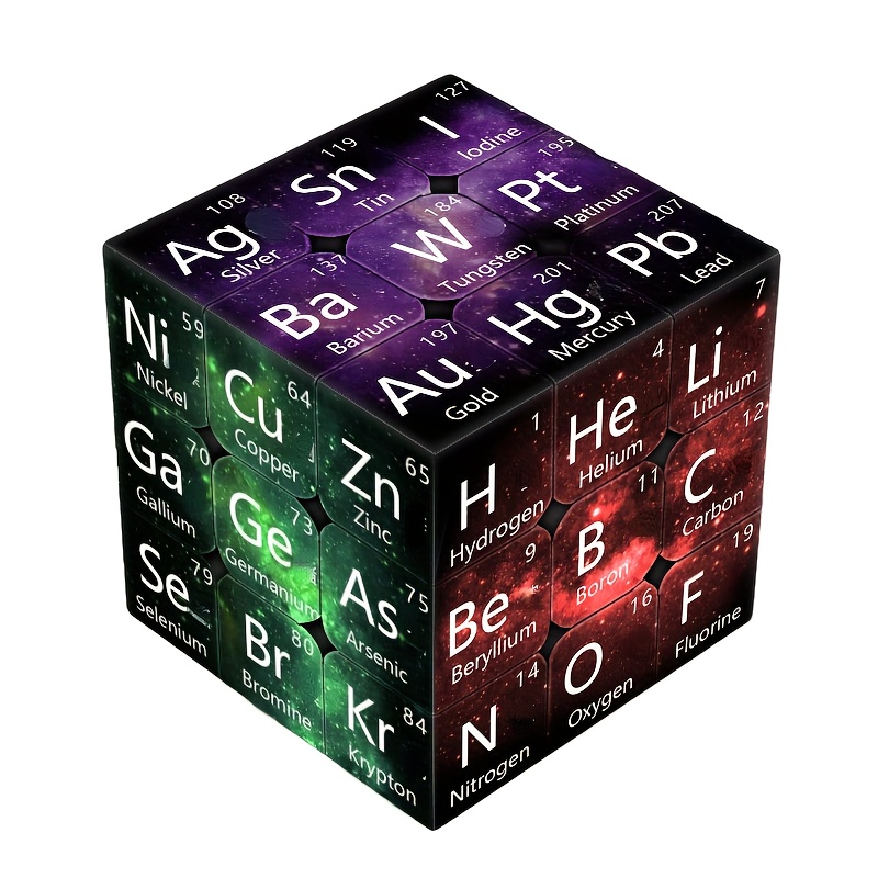 

1pc Cube Magique Éléments de Chimie 3x3, Niveau de Intermédiaire, Jeu de Puzzle Carré en Plastique, Cadeau Idéal pour la Saint-Valentin, Thanksgiving, Noël, Anniversaires, Cadeaux sur le Thème de