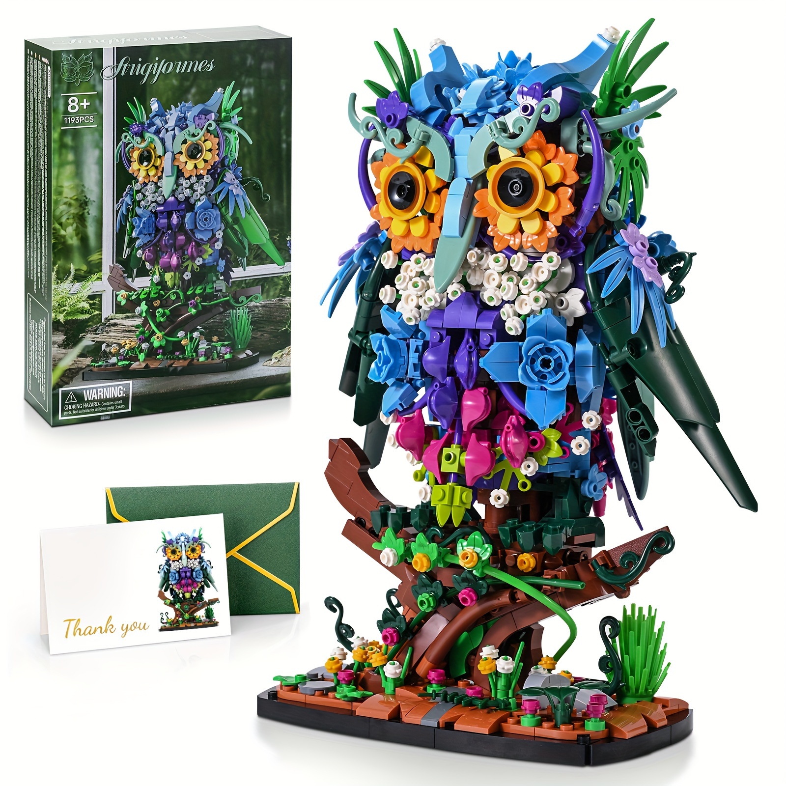 

Sillbird Owl Animal Flowers Building Toy Set, Moc Floral Collectible Model For Home Decor Or Office Art, Day Birthday (1193 Pieces) Christmas Gift