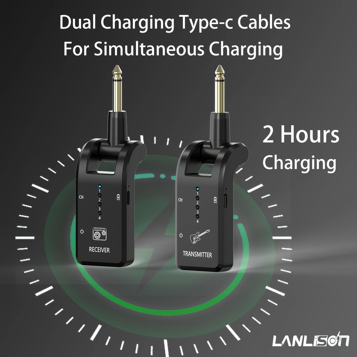 Sistema Wireless Per Chitarra LEKATO WS-10 2.4GHz - Trasmettitore E Ricevitore - Batteria Ricaricabile - Foto 3