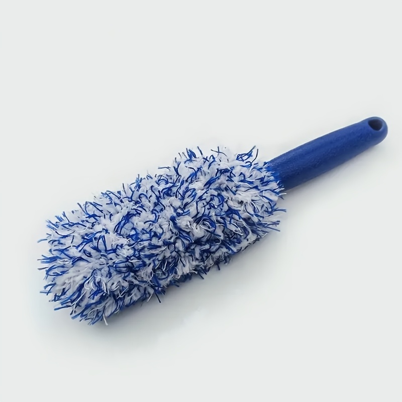 TEMU Long-handled Microfiber Tire Cleaning Brush, Suitable For Plush Wheel Brushes In Car Washing Supplies.
