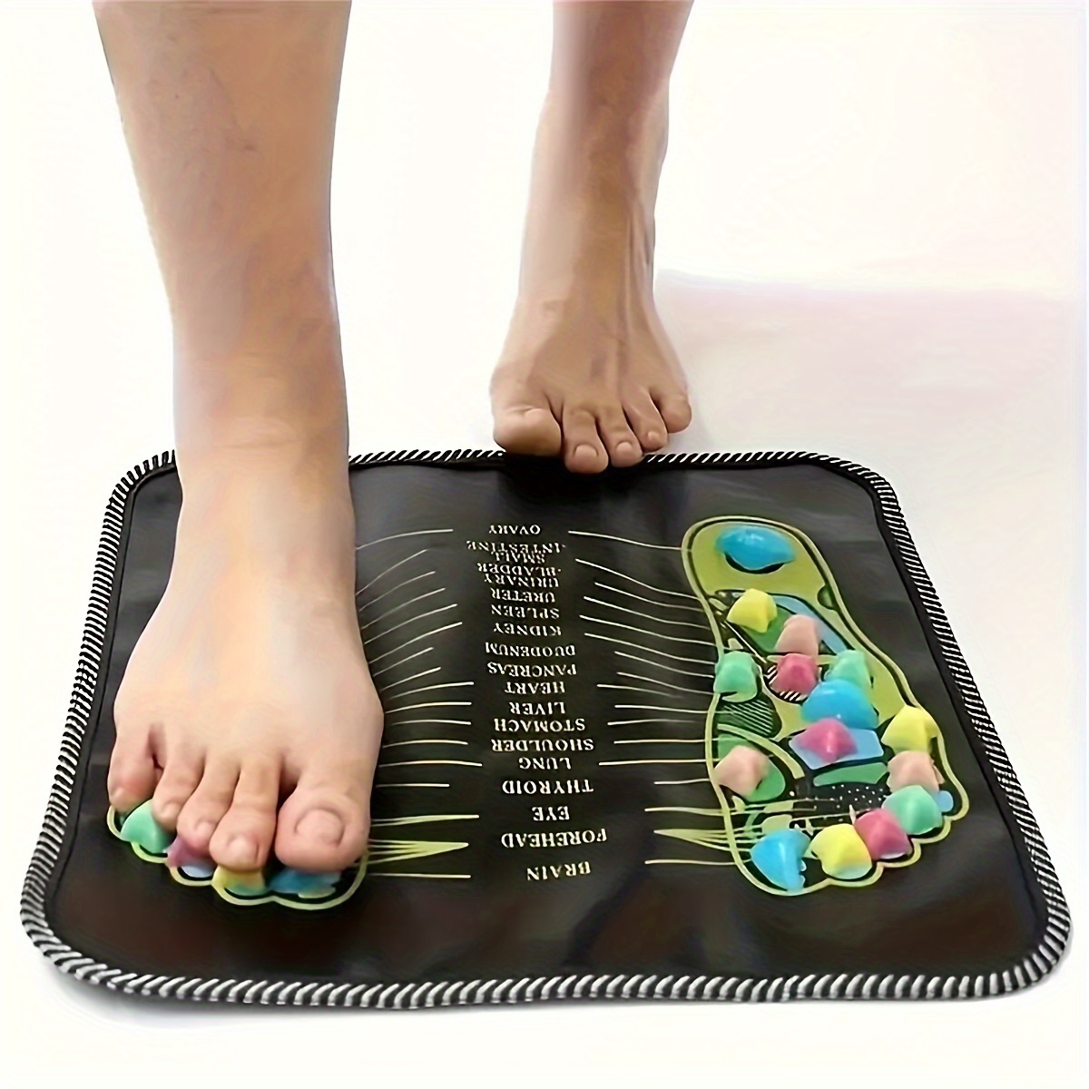 colorful stone foot acupressure mat   pebble like massage pad for home use details 1