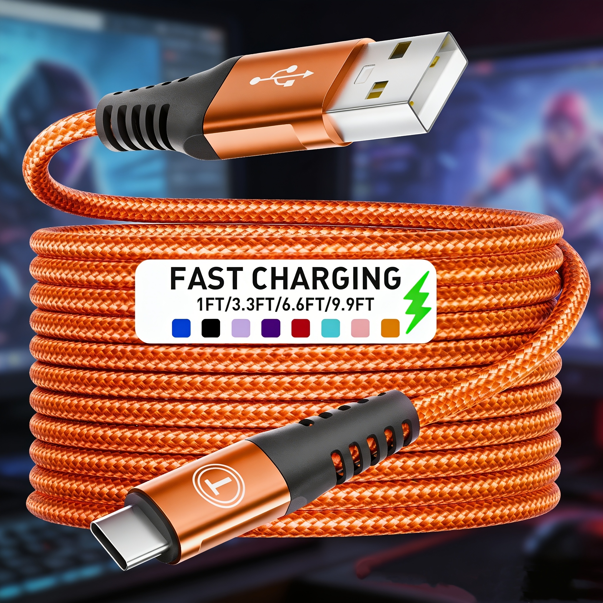 30w fast charging usb c cable suitable for samsung for iphone and all usb   durable braided high speed charging and   cable matte end male to male connector