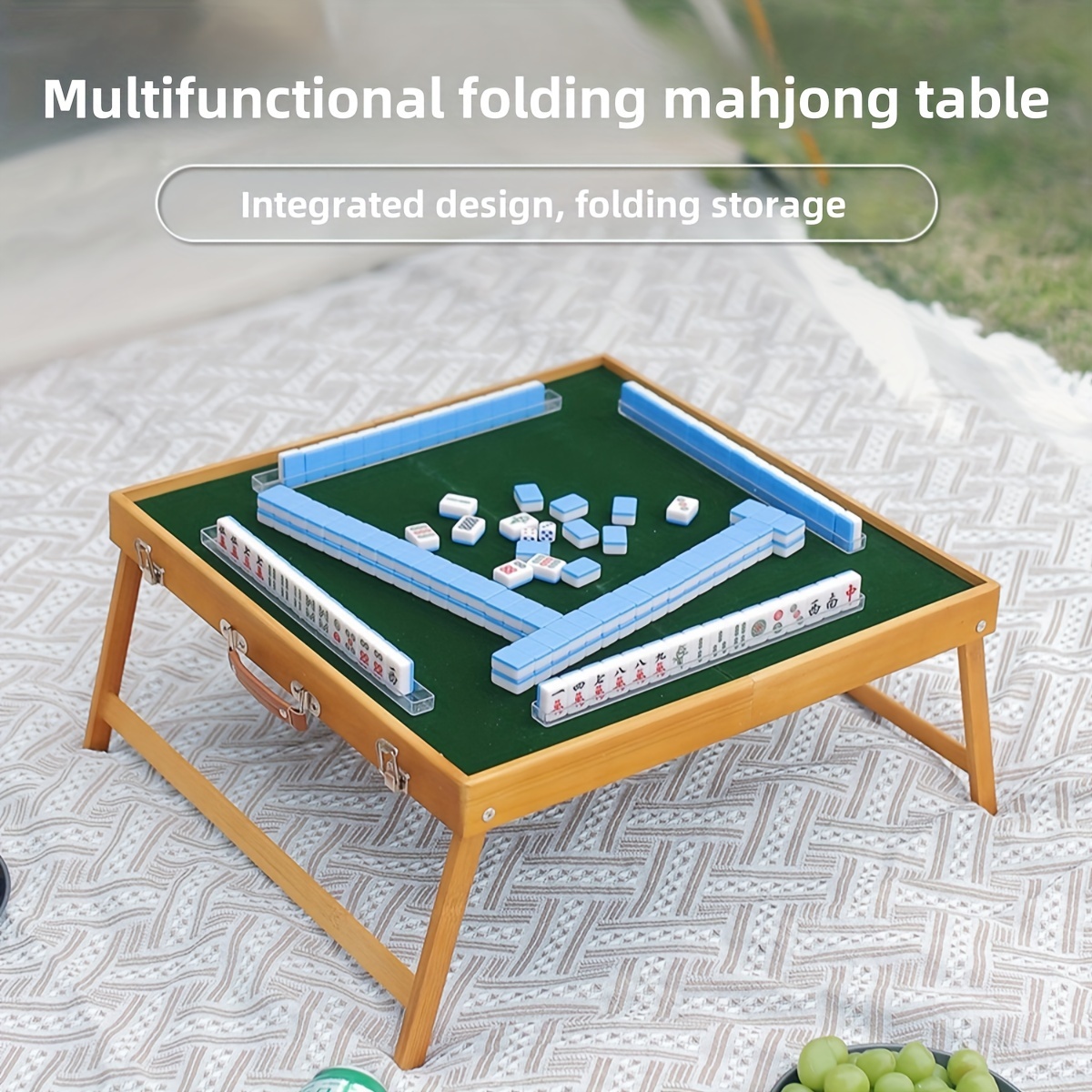 

Outdoor Folding Mini Mahjong Set Travel Portable Portable Picnic Table Simple Table Stand Table