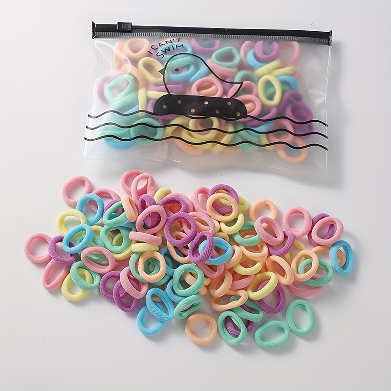 Basics Nylon Hair Ties, Mixed Color Small Fresh Hair Rope, High Elasticity Hair Bands for Girls