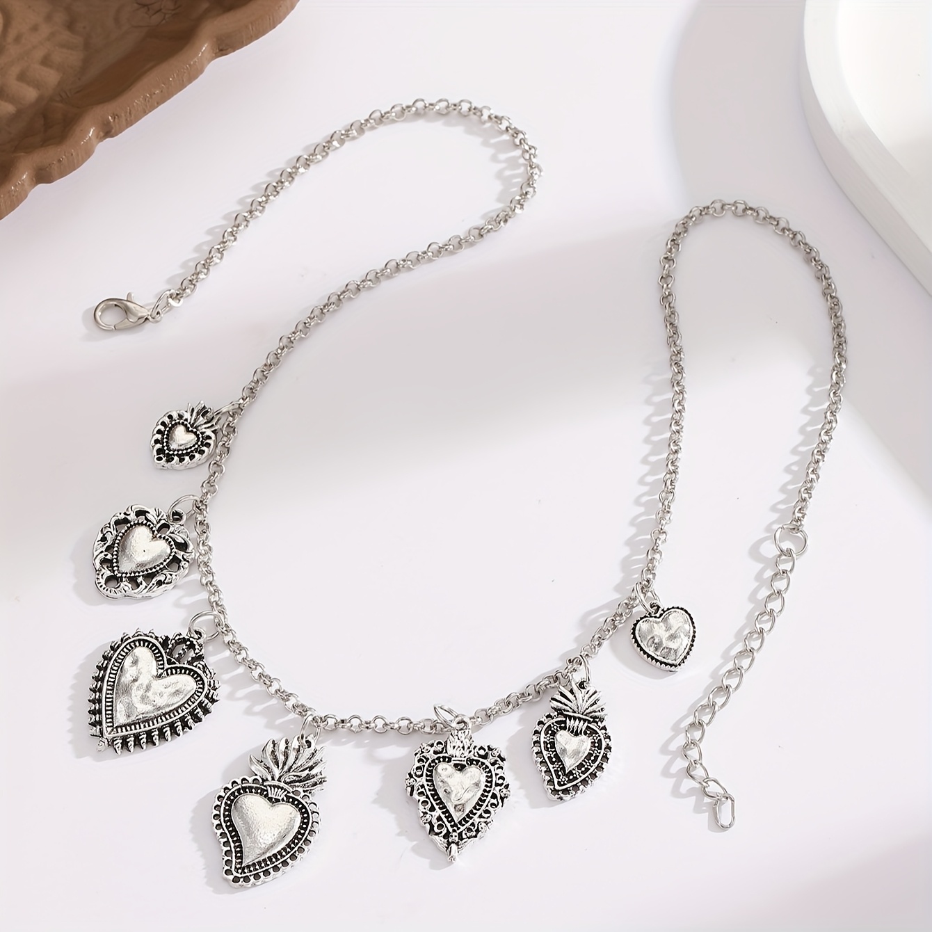 TEMU 1 Collier Rétro à 7 Cœurs Mode