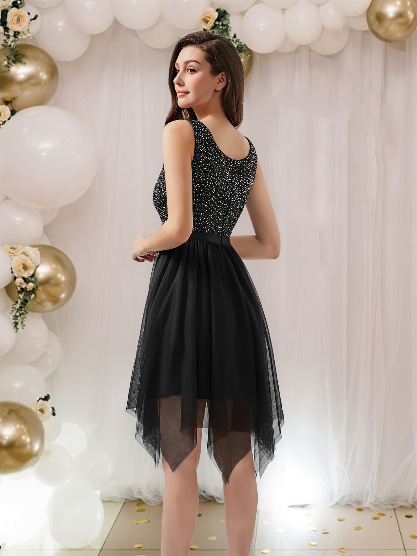 green emerald velvet dress Women Church Dress 3702 Black – By Day Fashion main image 0
