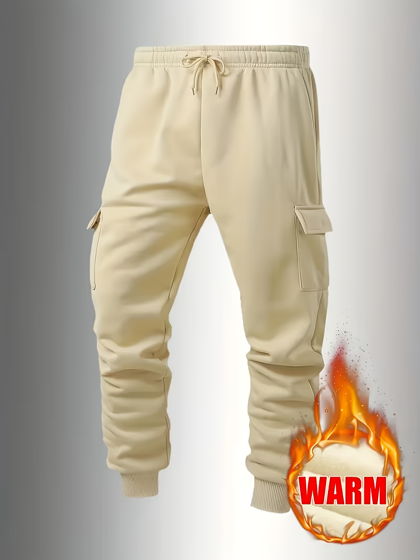 Jogger Homme Polaire Chaud Pantalon de sport long décontracté pour homme, une seule pièce, joggers de couleur unie, pantalon long élégant, pantalon de sport à cordon élastique, pantalon de couleur unie décontracté d