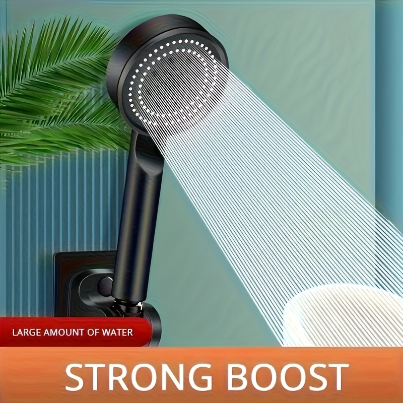 5-Speed High-Pressure Shower Head Compatible for homes - Heavy-Duty ABS Plastic Water-Saving Adjustable Showerhead with Fine Mist Mode, 300% Increased Flow, Easy Snap-On/Wall Mount Installation (No Tools) for Bathing & ShoweringFor shower use only